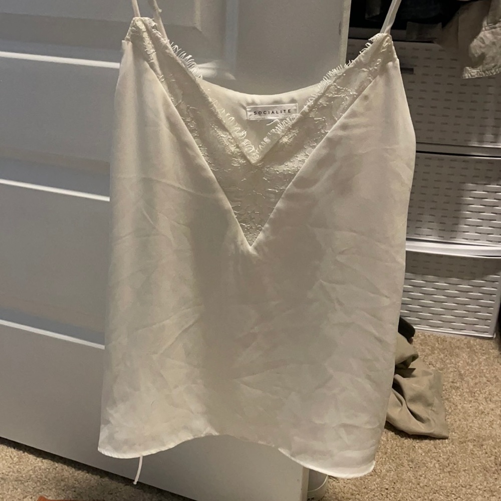 Socialite cream pact tank top